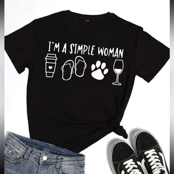 Tops - NIP PUPPY COFFEE WINE WOMAN CREW GRAPHIC T-SHIRT TEE SHORT SLEEVE L XL BLACK